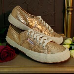 Superga 2750 Cotmetu Women's Beautiful Gold Sneakers - Size - 8 REAL BEAUTIES!!